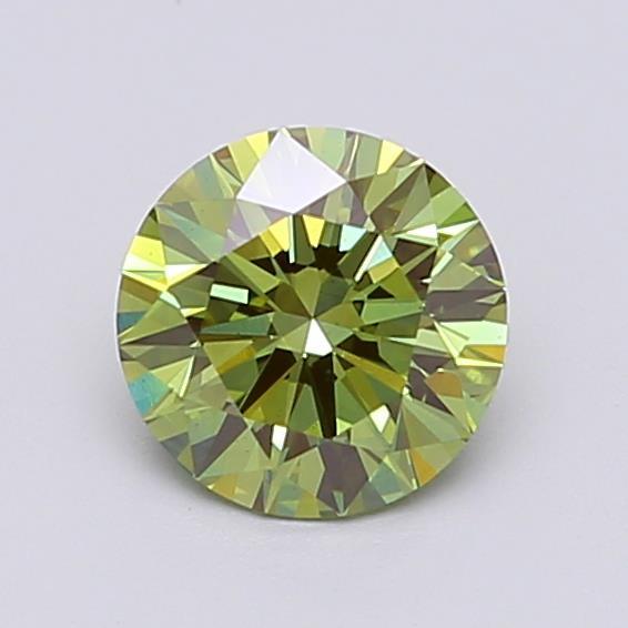 1.09 Ct. Fancy Vivid  Green Round Lab Grown Diamond