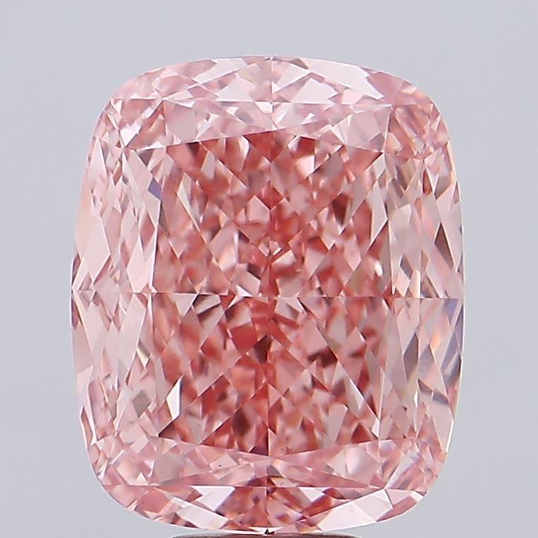12.07 Ct. Fancy Vivid  Pink Cushion Lab Grown Diamond