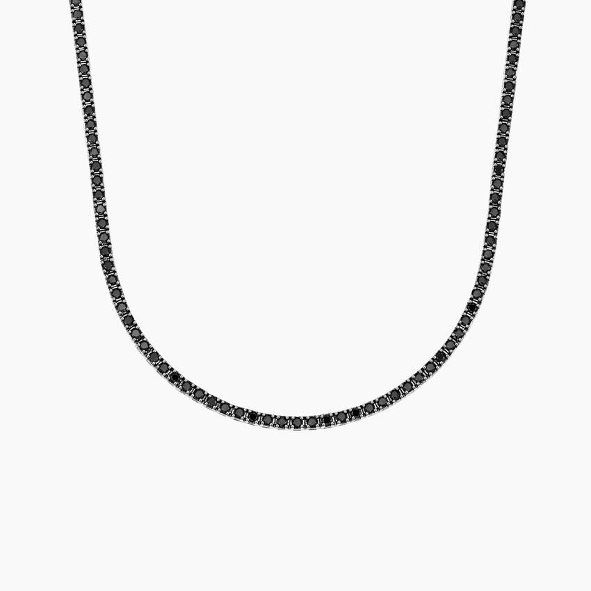 White Gold Black Diamond Tennis Necklace