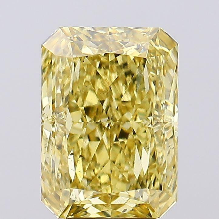 4.77 Ct. Fancy Vivid Yellow Radiant Lab Grown Diamond