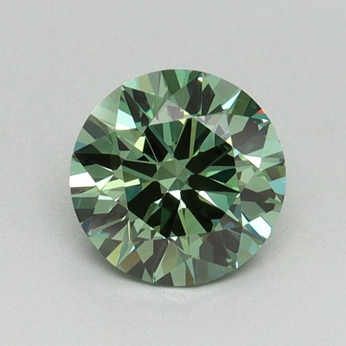 0.71 Ct. Fancy Vivid Green Round Lab Grown Diamond