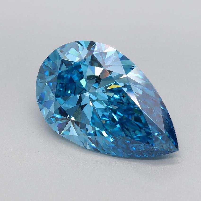 4.66 Ct. Fancy Vivid Blue Pear Lab Grown Diamond