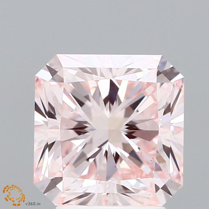 3.08 Ct. Fancy Pink Radiant Lab Grown Diamond