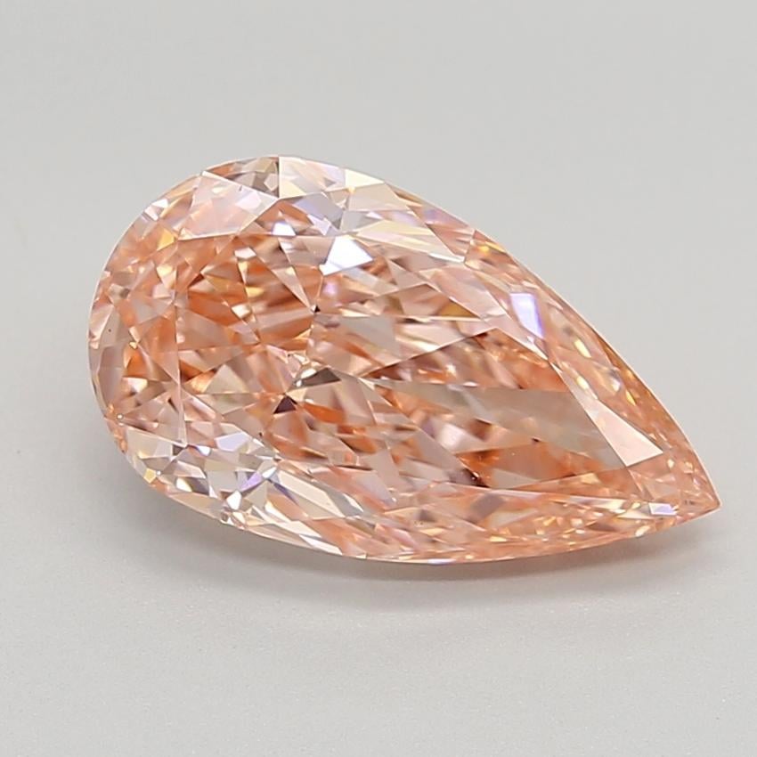 3.32 Ct. Fancy Vivid  Pink Pear Lab Grown Diamond
