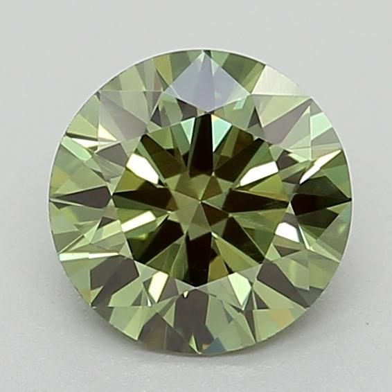 0.50 Ct. Fancy Vivid  Green Round Lab Grown Diamond