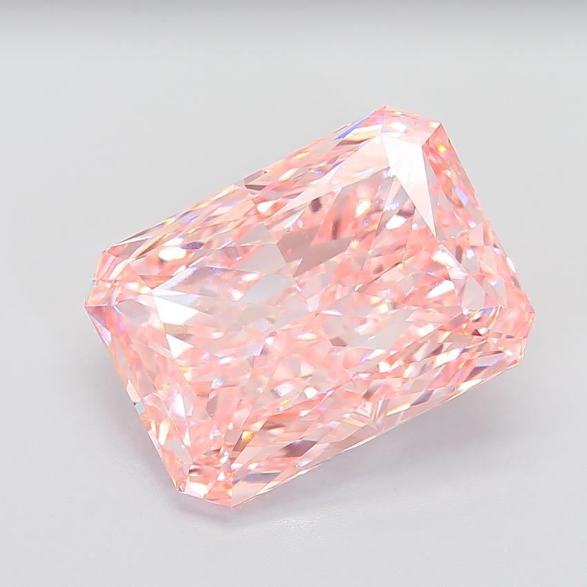13.27 Ct. Fancy Intense Pink Radiant Lab Grown Diamond