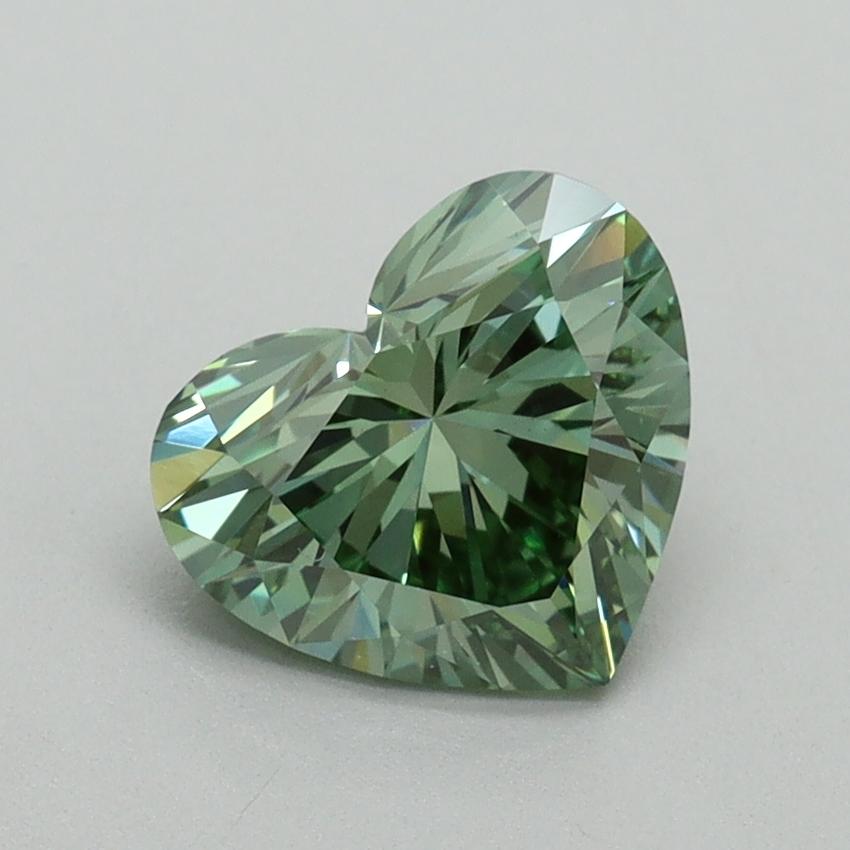 1.41 Ct. Fancy Vivid Pacific Green Heart Lab Grown Diamond