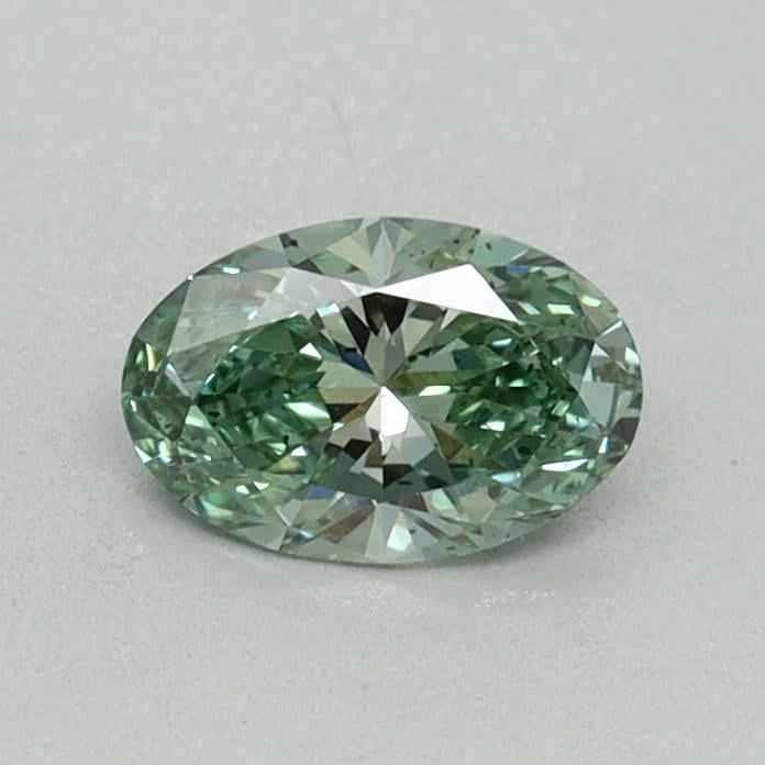 0.44 Ct. Fancy Vivid Green Oval Lab Grown Diamond