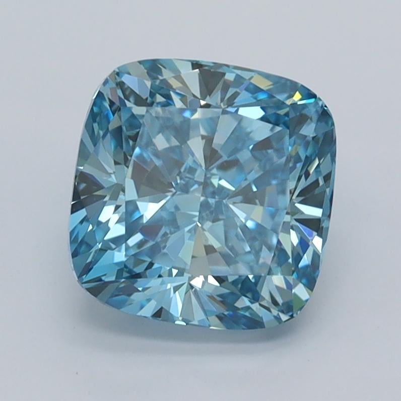 2.00 Ct. Fancy Vivid  Blue Cushion Lab Grown Diamond