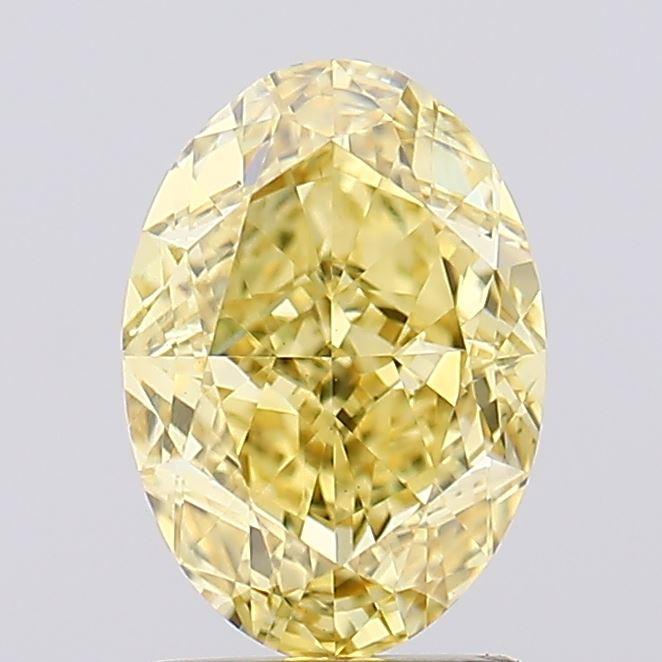 2.02 Ct. Fancy Vivid Yellow Oval Lab Grown Diamond