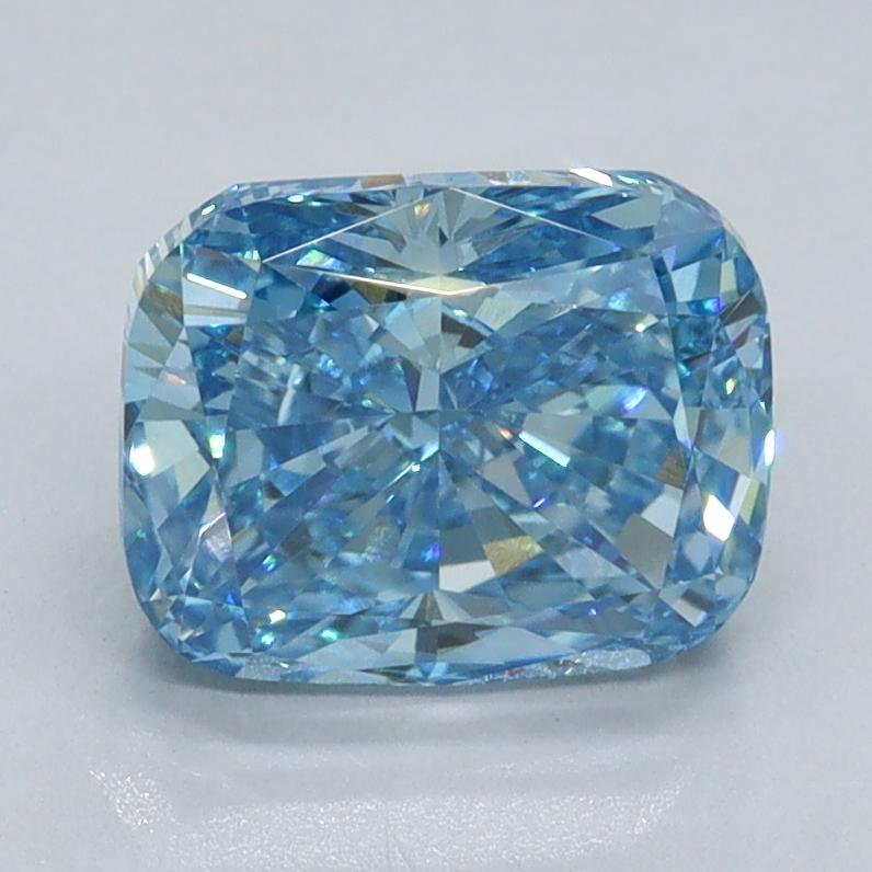 2.04 Ct. Fancy Vivid Malibu Blue Cushion Lab Grown Diamond