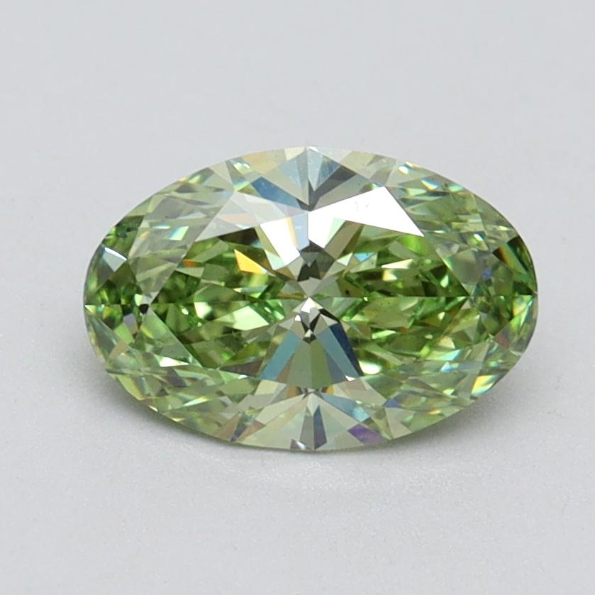 1.12 Ct. Fancy Vivid Green Oval Lab Grown Diamond