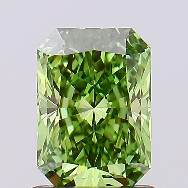1.02 Ct. Fancy Vivid Green Radiant Lab Grown Diamond