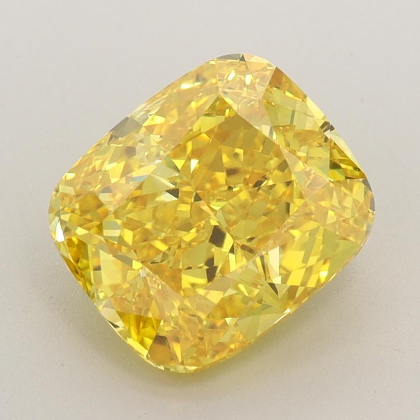 2.52 Ct. Fancy Vivid  Yellow Cushion Lab Grown Diamond