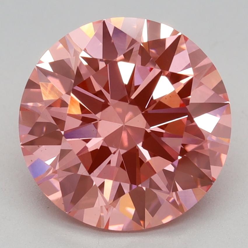 2.58 Ct. Fancy Vivid Pink Round Lab Grown Diamond