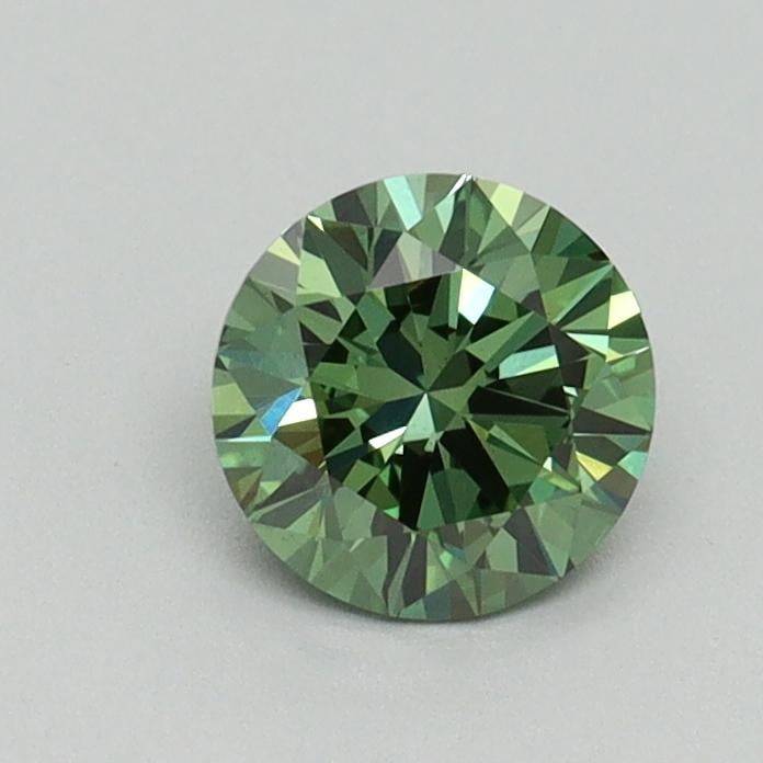 0.62 Ct. Fancy Vivid Green Round Lab Grown Diamond