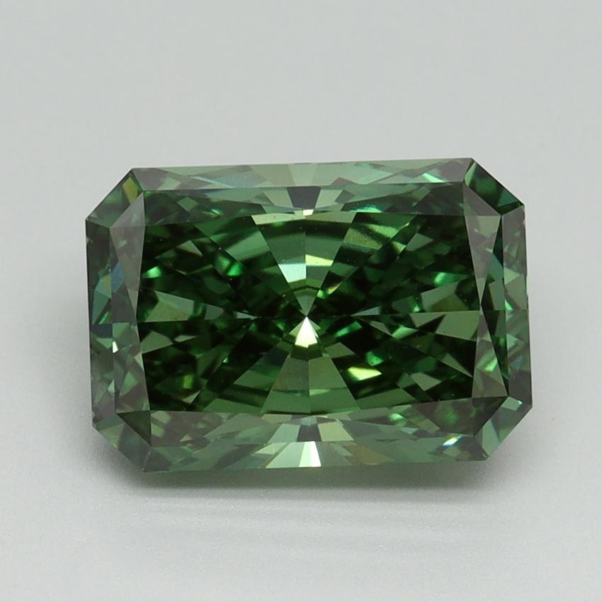 3.08 Ct. Fancy Vivid Green Radiant Lab Grown Diamond