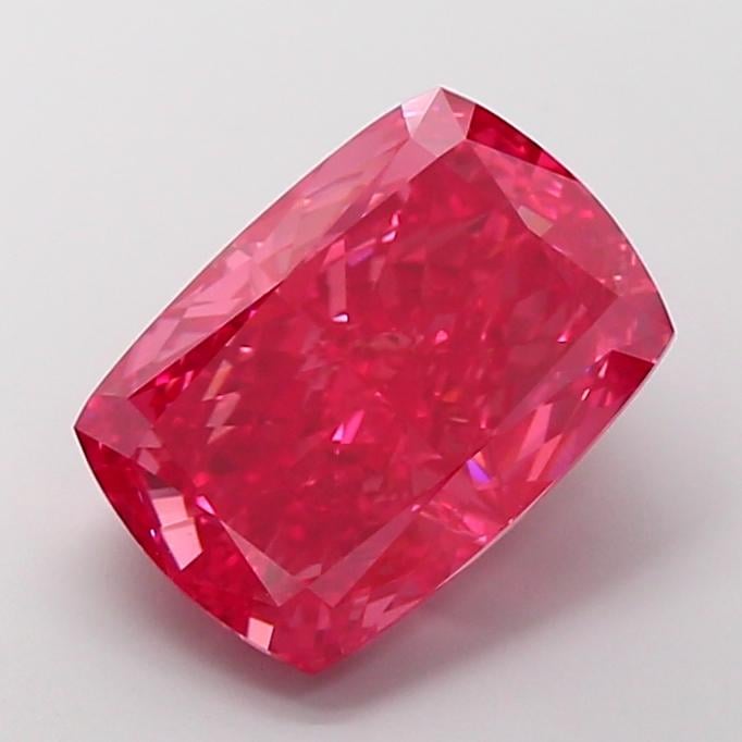 8.53 Ct. Fancy Vivid Pink Cushion Lab Grown Diamond
