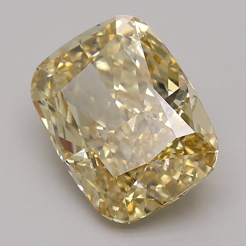 4.25 Ct. Fancy Intense Yellow Cushion Lab Grown Diamond