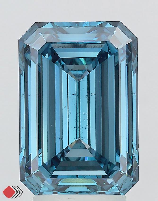 4.85 Ct. Fancy Vivid Blue Emerald Lab Grown Diamond