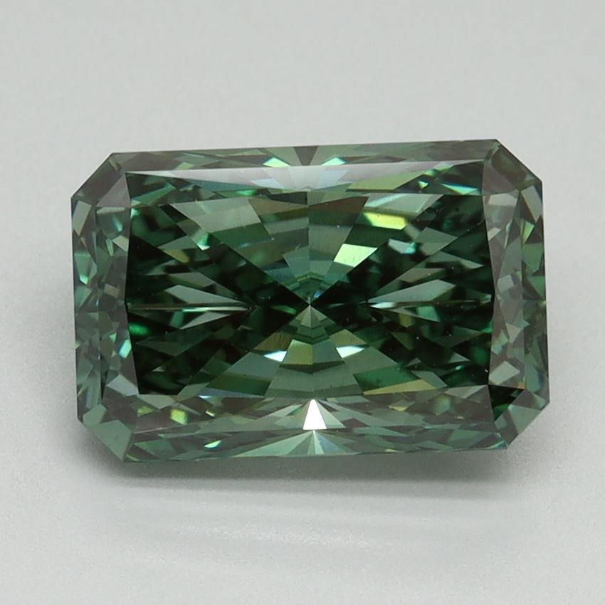 3.03 Ct. Fancy Vivid Green Radiant Lab Grown Diamond