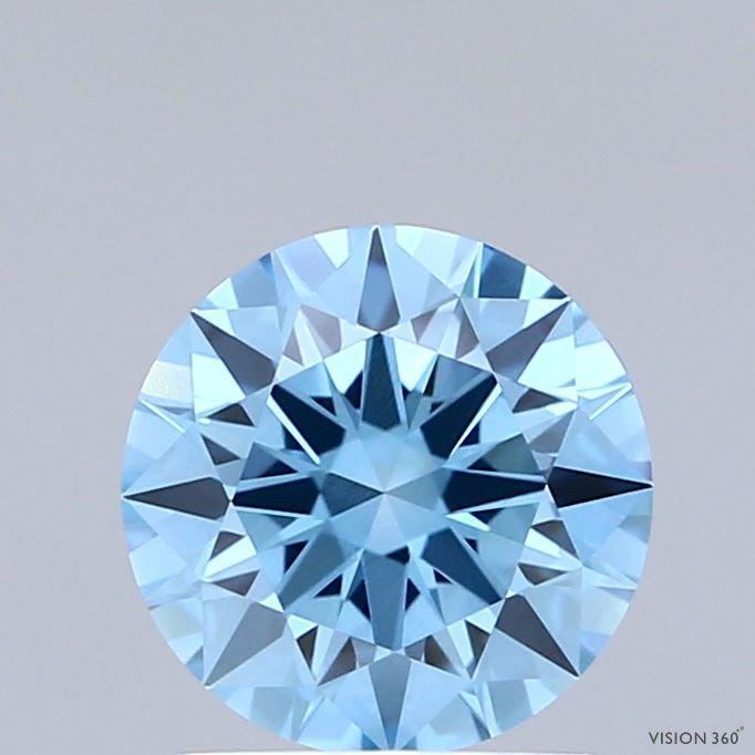 1.39 Ct. Fancy Vivid Blue Round Lab Grown Diamond