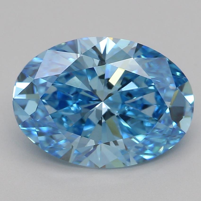 2.03 Ct. Fancy Vivid Blue Oval Lab Grown Diamond