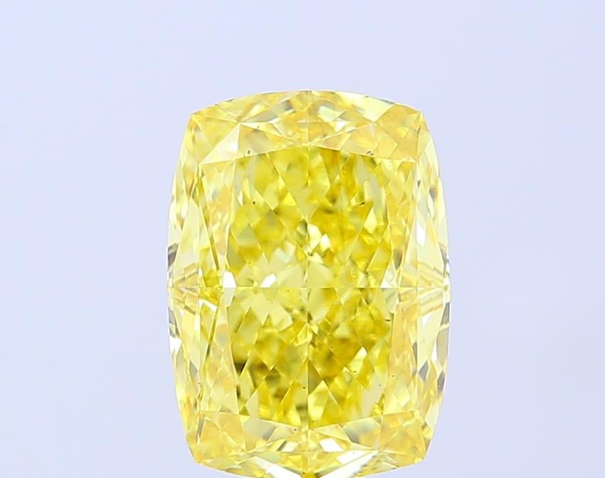 5.00 Ct. Fancy Vivid  Yellow Cushion Lab Grown Diamond