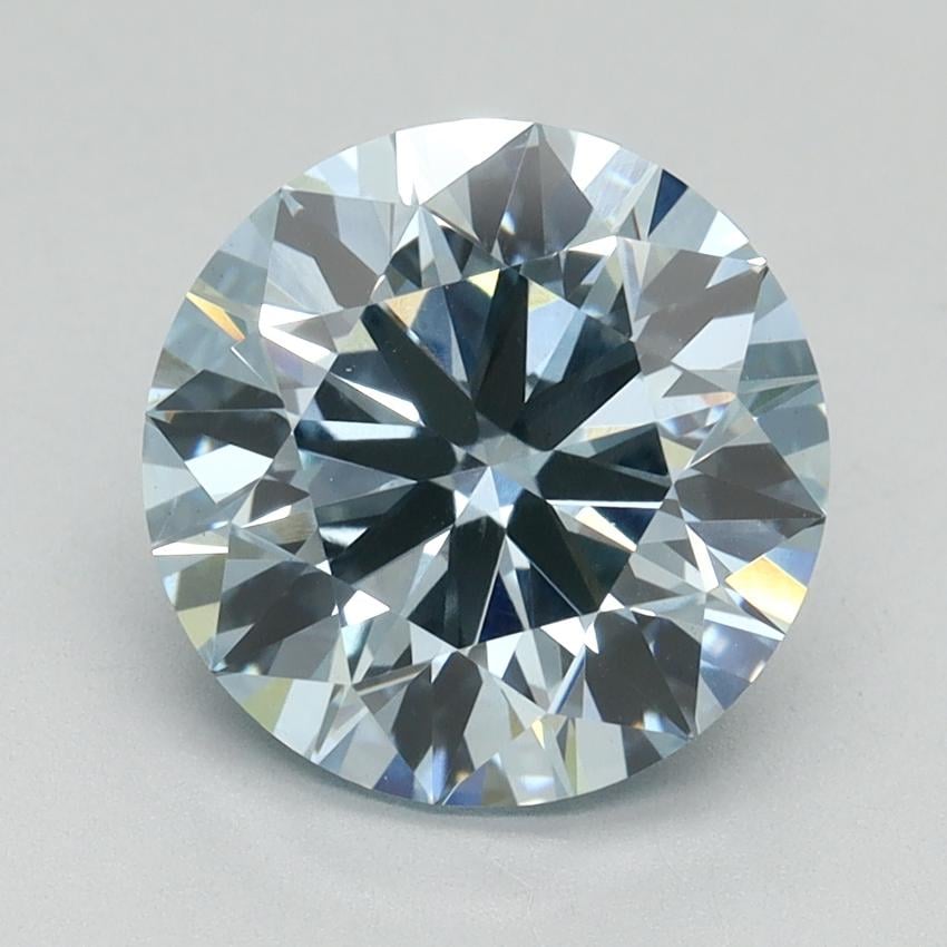 3.07 Ct. Fancy Intense Blue Round Lab Grown Diamond