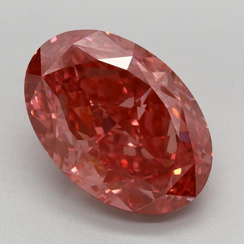 4.10 Ct. Fancy Vivid Pink Oval Lab Grown Diamond
