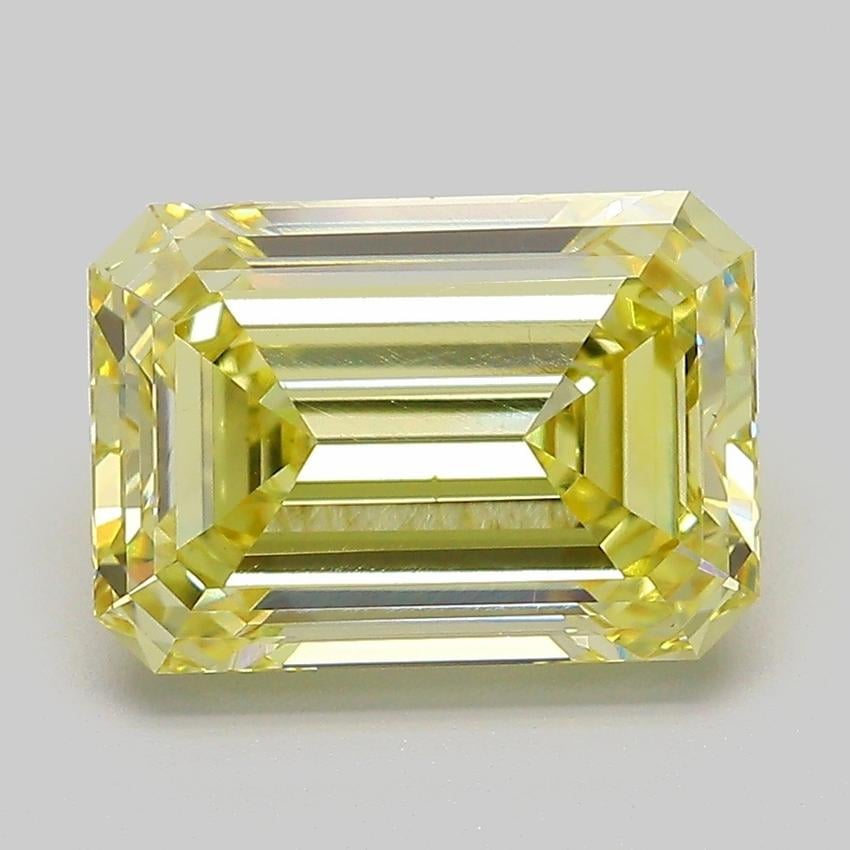 4.04 Ct. Fancy  Yellow Emerald Lab Grown Diamond