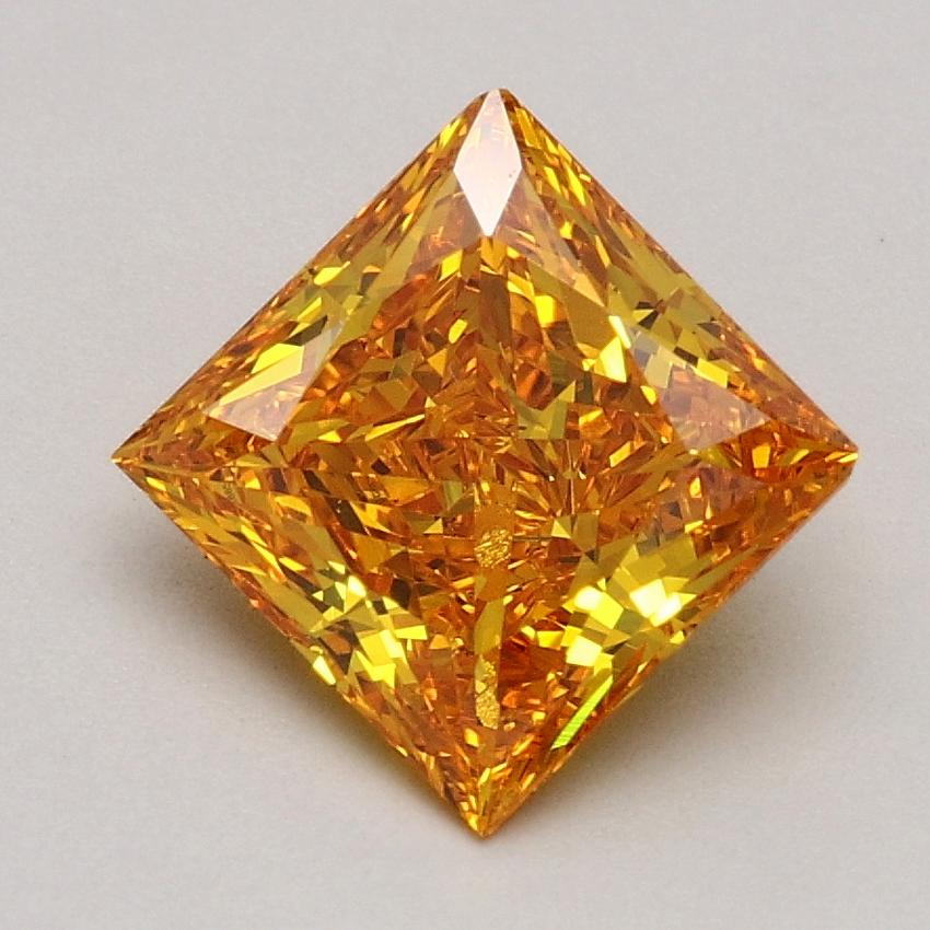 1.29 Ct. Fancy Vivid Yellowish Orange Princess Lab Grown Diamond