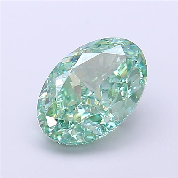 2.05 Ct. Fancy Vivid  Green Oval Lab Grown Diamond