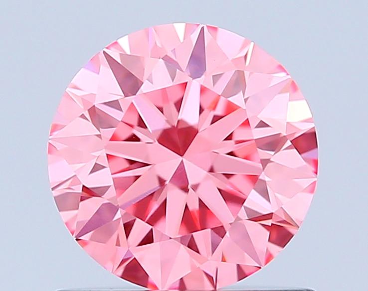 0.85 Ct. Fancy Vivid Pink Round Lab Grown Diamond