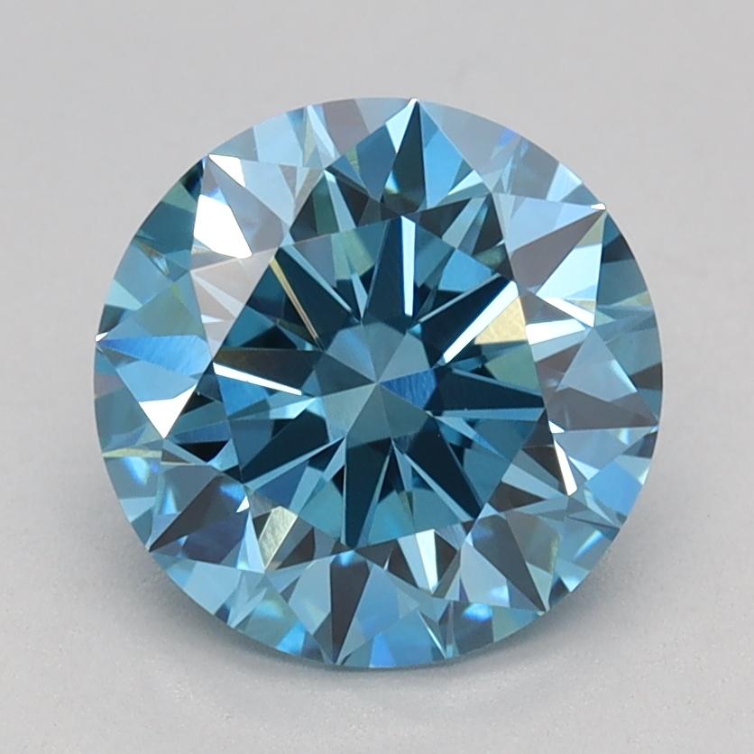 1.56 Ct. Fancy Vivid Blue Round Lab Grown Diamond