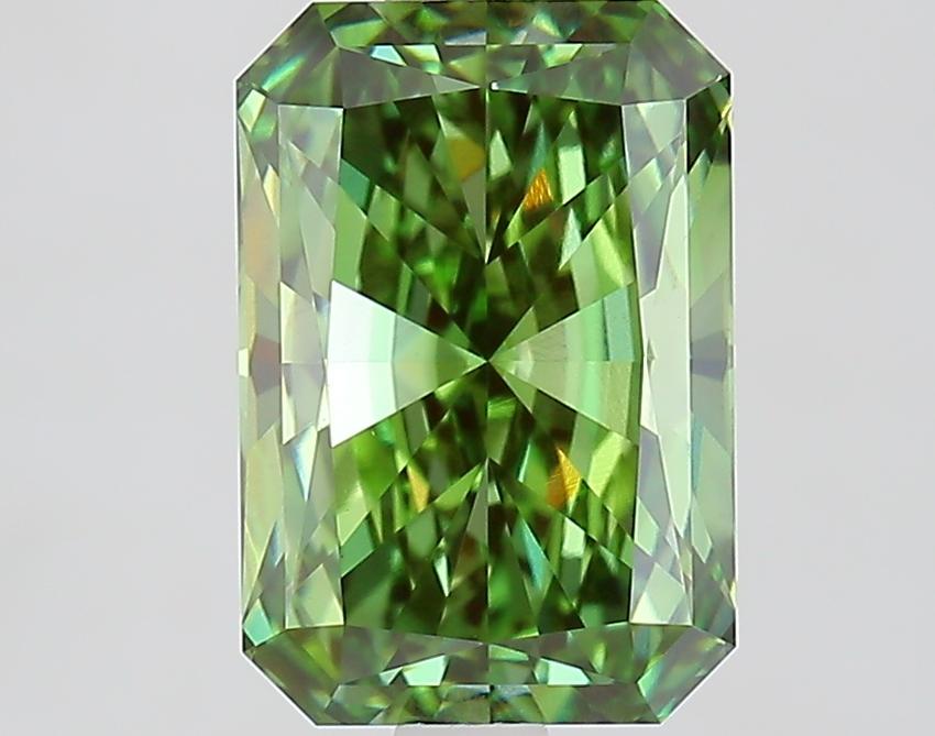 2.55 Ct. Fancy Vivid Green Radiant Lab Grown Diamond