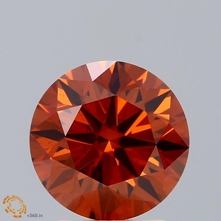 2.50 Ct. Fancy Vivid Orange Round Lab Grown Diamond