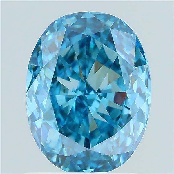 1.51 Ct. Fancy Vivid Blue Oval Lab Grown Diamond