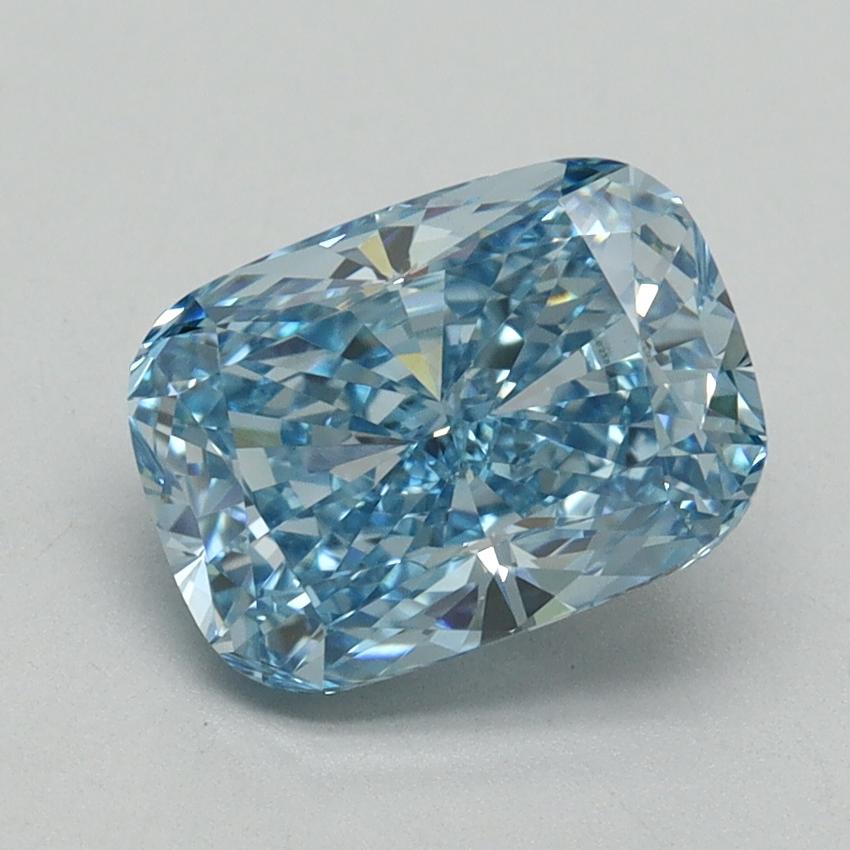 2.00 Ct. Fancy Vivid Blue Cushion Lab Grown Diamond