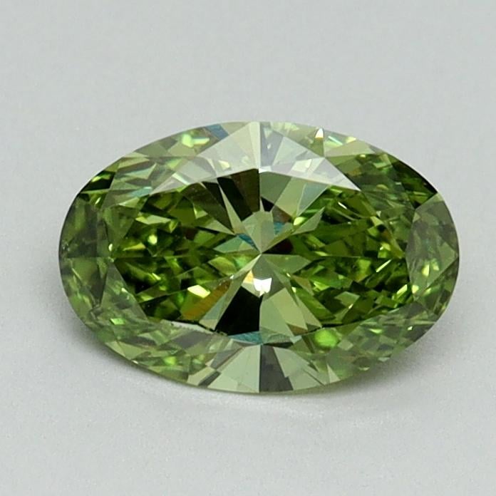0.71 Ct. Fancy Vivid Green Oval Lab Grown Diamond
