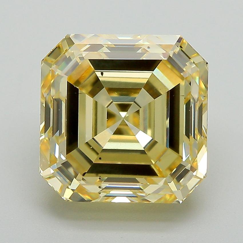 7.11 Ct. Fancy Intense  Yellow Asscher Lab Grown Diamond