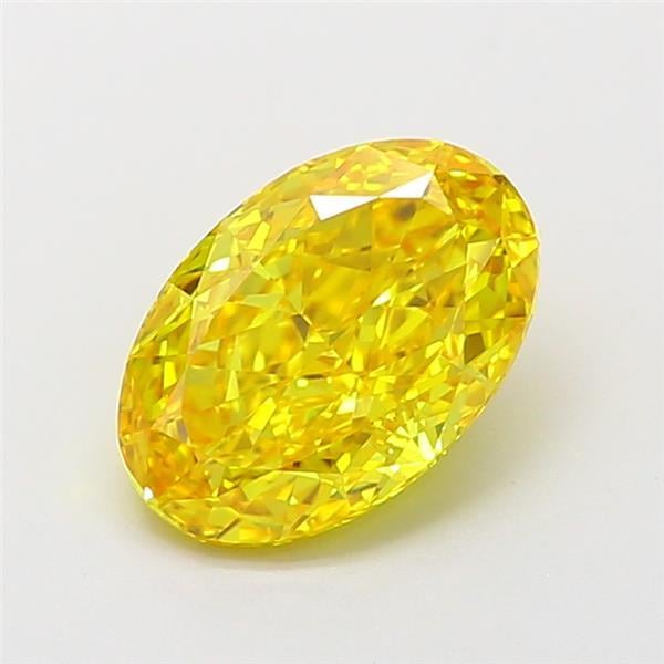 1.48 Ct. Fancy Vivid  Yellow Oval Lab Grown Diamond
