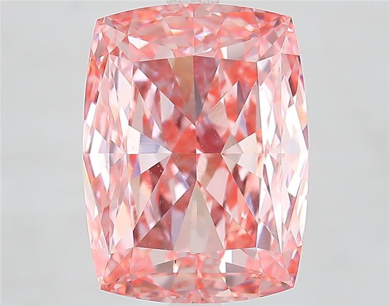 7.02 Ct. Fancy Vivid  Pink Cushion Lab Grown Diamond