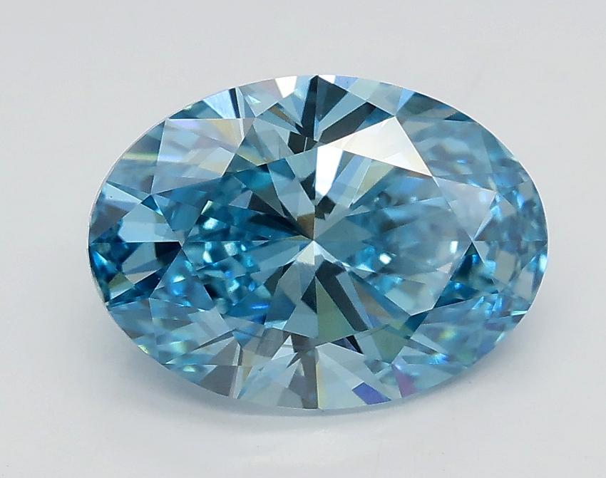 2.02 Ct. Fancy Vivid Blue Oval Lab Grown Diamond