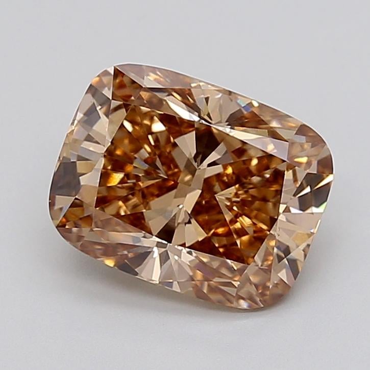 3.10 Ct. Fancy Light  Brown Cushion Lab Grown Diamond