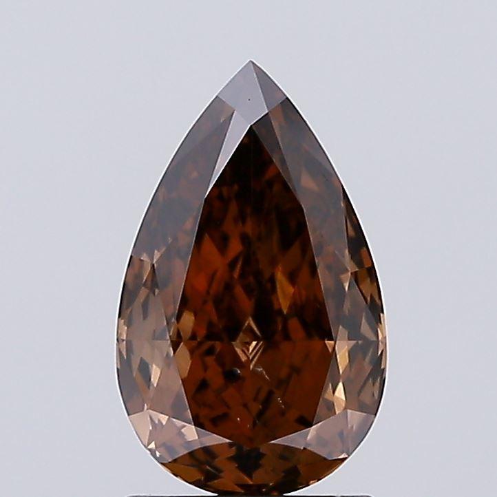 1.42 Ct. Fancy Deep Brown Pear Lab Grown Diamond