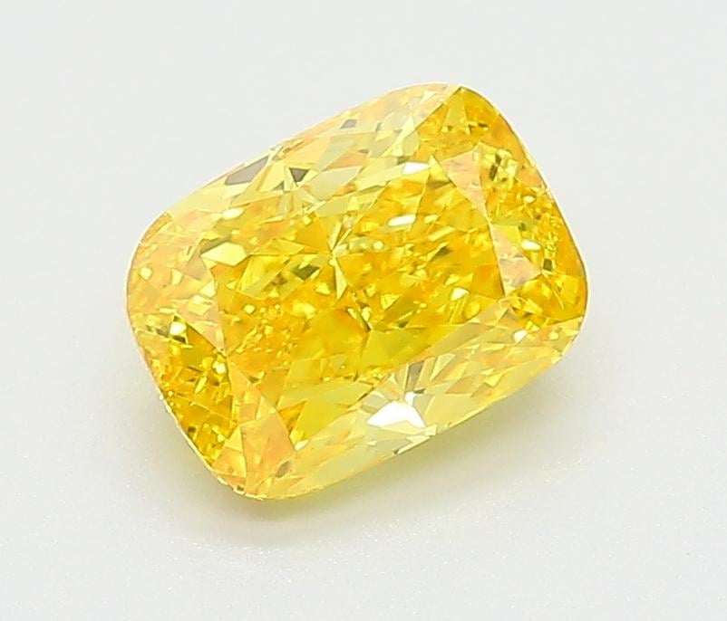 1.25 Ct. Fancy Vivid Yellow Cushion Lab Grown Diamond