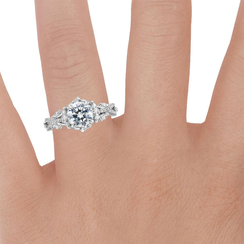 18K White Gold Luxe Secret Garden Diamond Ring (3/4 ct. tw.), large zoomed in top view on a hand