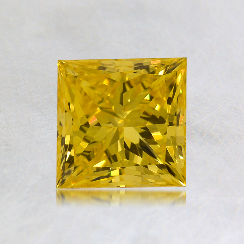 1.06 ct. Lab Grown Fancy Vivid Yellow Princess Diamond