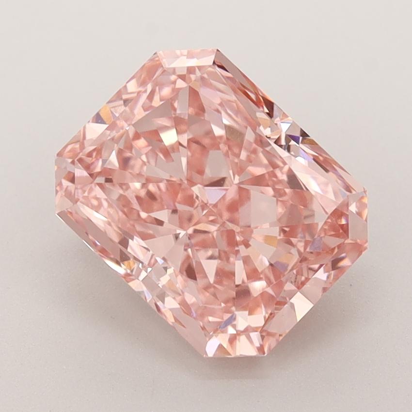 3.07 Ct. Fancy Vivid  Pink Radiant Lab Grown Diamond